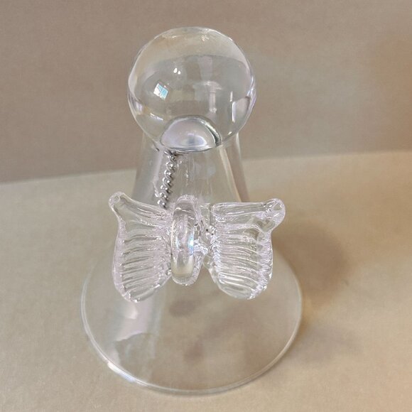 Elegant Glass Angel Table Bell Figurine With Chain Decoration Christmas Holiday - Picture 7 of 10